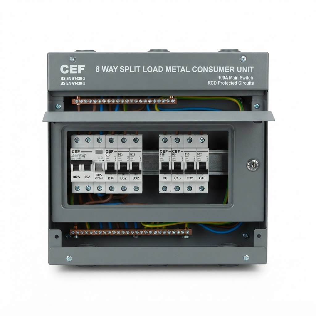 Hager 63A Consumer Unit, 8 Way