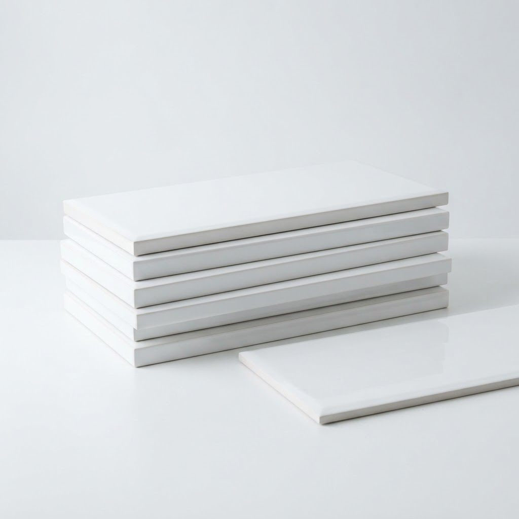 Ceramic Wall Tile 30x60cm, White Gloss (Box/8)